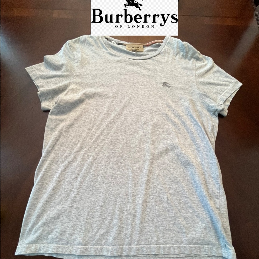 Burberry Light Gray Tee with Logo